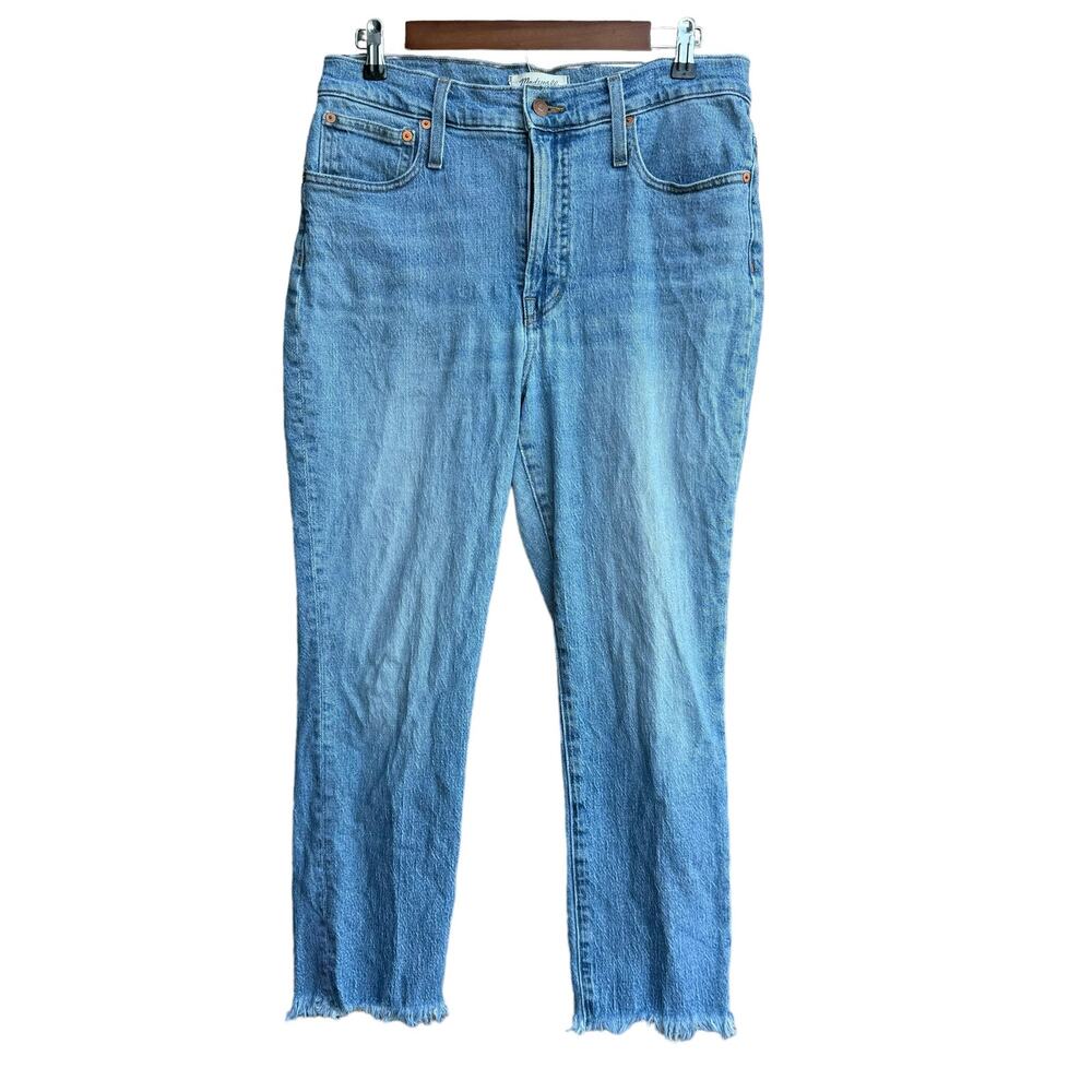 Madewell DAMAGED Blue Denim Light Wash The Perfect Vintage Jeans Size 30P